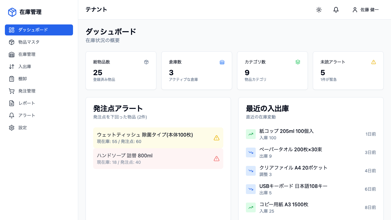 StockFlow の画面例
